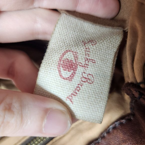 Lucky Brand Stash Brown Lamb Distressed Leather Fold Over Shoulder Hobo Bag - Picture 8 of 11